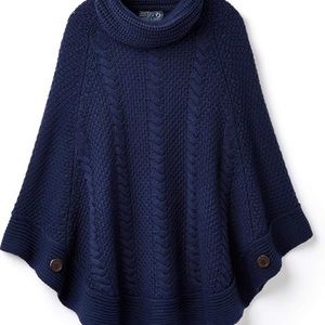 Joules navy Jessa poncho - size S/M